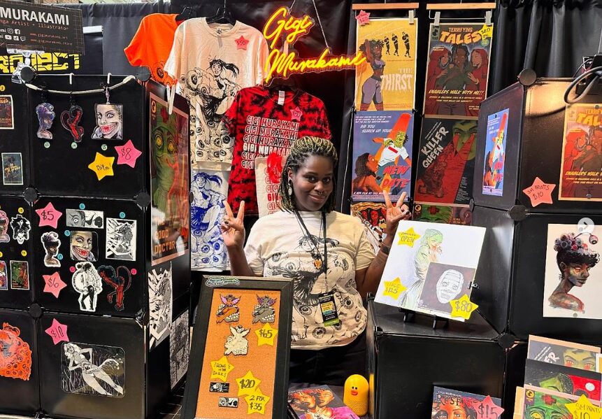 Gigi tabling at Brooklyn Comic Con